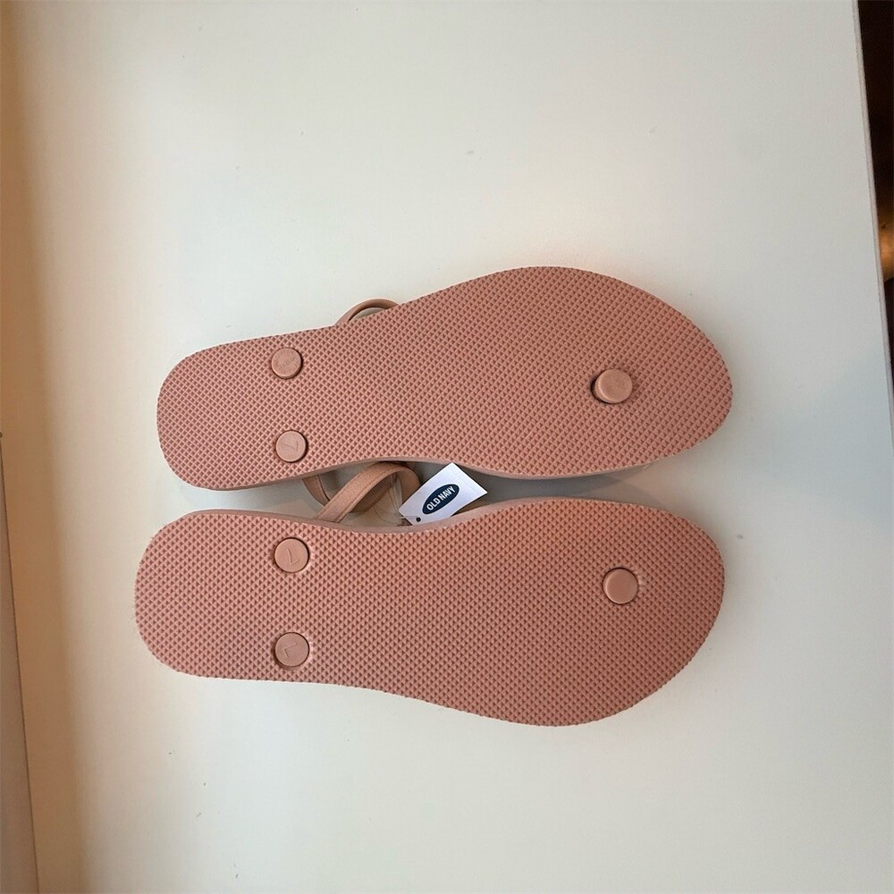 Old Navy Womens Tan T-Strap Thong Flip Flop Sandals Beach Pool w/ Tags - Picture 2 of 5
